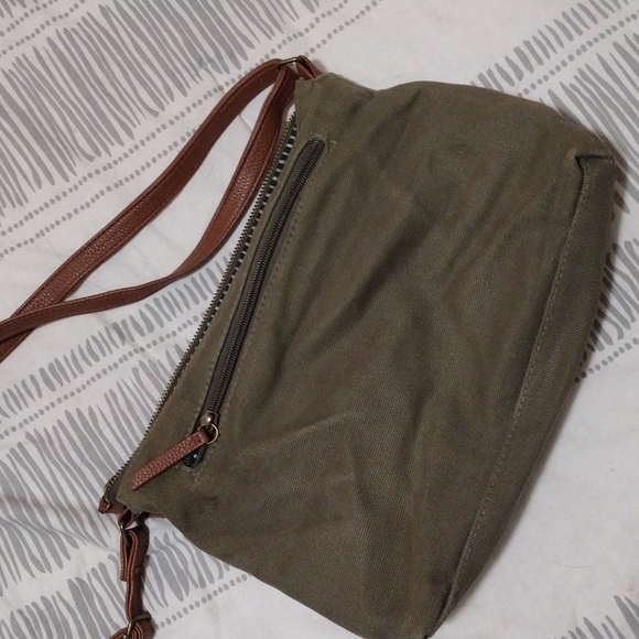 Dark green, brown leather purse - Picture 6 of 7